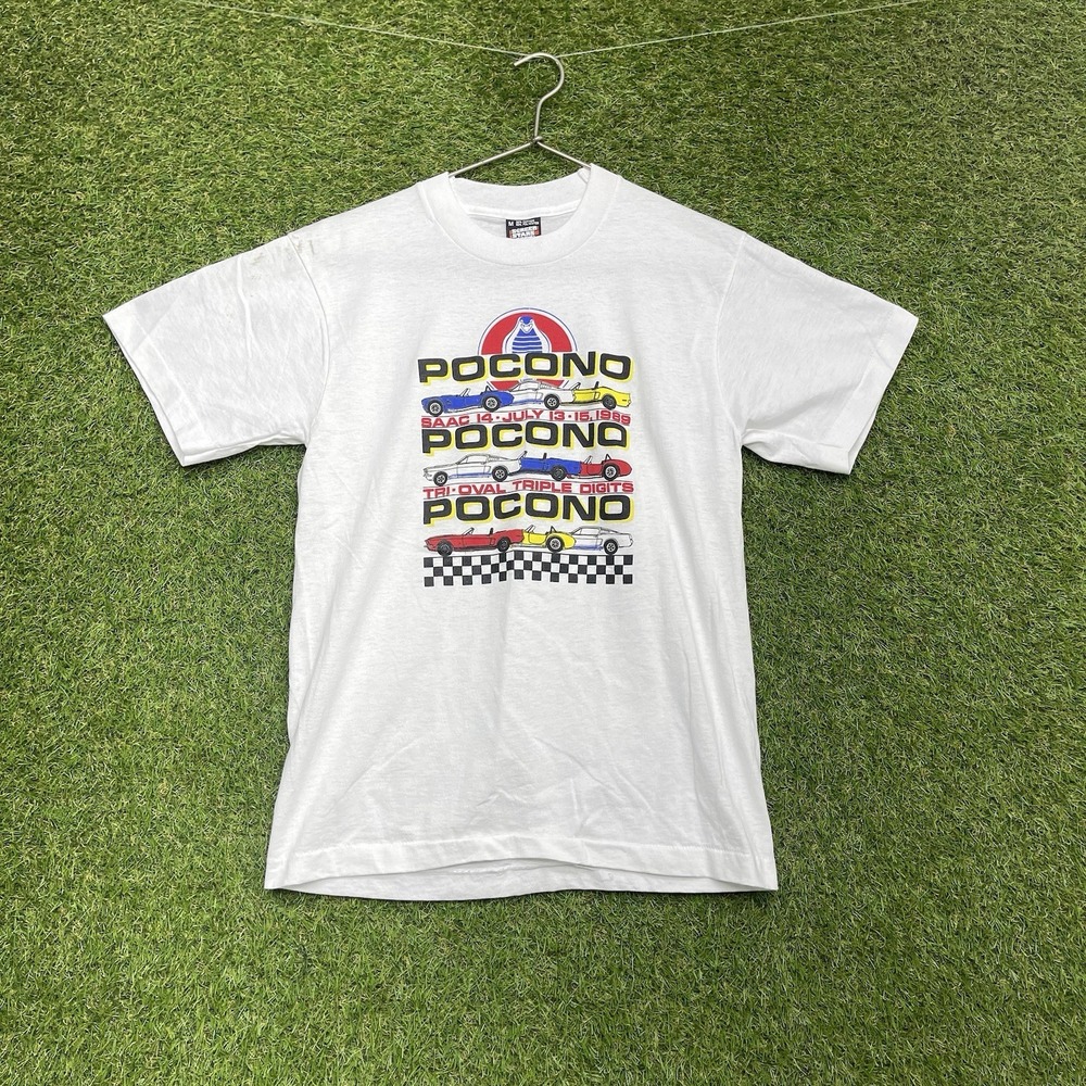 Cobra POCONO Racing Shirt Mens Medium Single Stitch White Winston Racing 80s